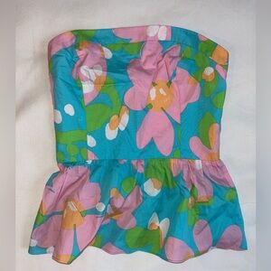 Lilly Pulitzer Shandy Mojo Shorely Blue Top, Size 2
